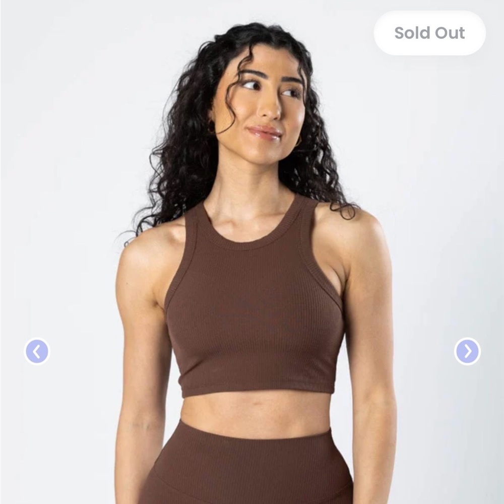 Paragon Fitwear Cloud Ribbed Vital Cropped Top/Bra in the color Coconut 🥥